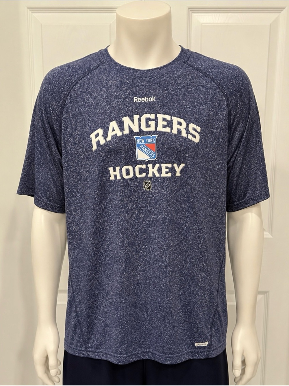 Reebok New York Rangers PlayDry Hockey Shirt 2XL NHL Blue Athletic Tee